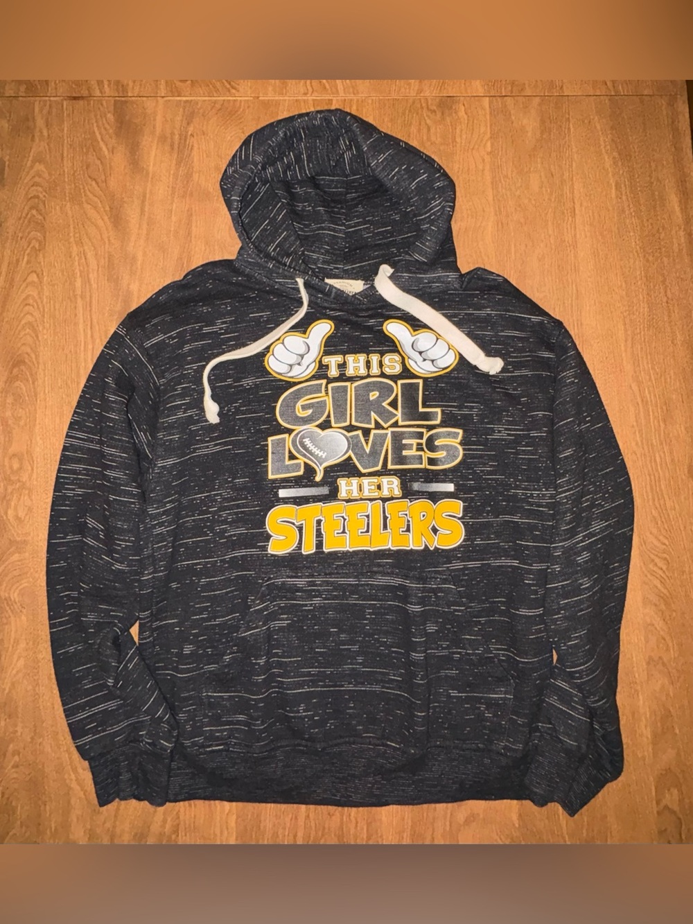 Women's Pittsburgh Steelers Black Graphic Hooded Sweater